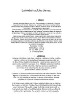 Konspekts 'Latviešu tradīciju dienas', 1.