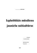 Referāts 'Izplatītākās mūsdienu jauniešu subkultūras', 1.