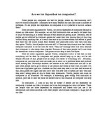 Eseja 'Are We too Dependent on Computers?', 1.