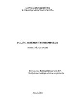 Referāts 'PATE - plaušu artēriju trombembolija', 1.