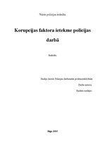 Referāts 'Korupcijas faktora ietekme policijas darbā', 1.