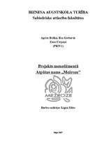 Biznesa plāns 'Projekts "Atpūtas nams "Mežroze""', 1.