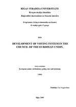 Eseja 'Development of Voting System in the Council of European Union', 1.
