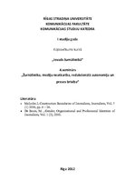 Konspekts 'Žurnālistika, mediju neatkarība, redakcionālā autonomija un preses brīvība', 1.