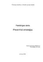 Referāts 'Preventīvā onkoloģija', 1.