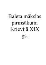 Konspekts 'Balets Krievijā', 1.