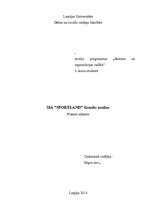 Prakses atskaite 'SIA "Sportland" finanšu analīze', 1.