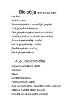 Konspekts 'Bioloģijas apakšnozares, organismu iedalījums, auga orgāni un dzīvības pazīmes', 1.