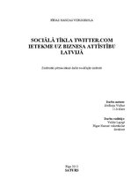 Referāts 'Sociālā tīkla Twitter.com ietekme uz biznesa attīstību Latvijā', 1.