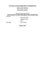 Referāts 'Zinātnes un pētniecības finansējums', 1.