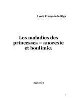 Referāts 'Les maladies des princesses - anorexie et boulimie', 1.