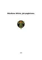 Referāts 'Wicca', 1.