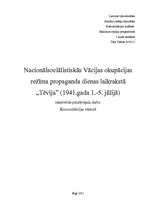 Referāts 'Nacionālsociālistiskās Vācijas okupācijas režīma propaganda dienas laikrakstā "T', 1.