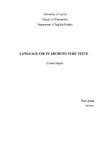 Referāts 'Language Use in Architecture Texts', 1.