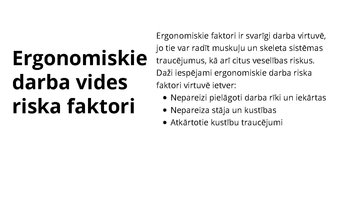 Prezentācija 'Darba vides riska faktori manā darbā', 8.