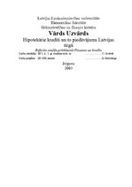 Referāts 'Hipotekārie kredīti un to piedāvājums Latvijas tirgū', 1.