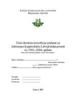 Referāts 'Tiešo ārvalstu investīciju ietekme uz iekšzemes kopproduktu', 1.