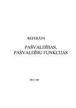 Referāts 'Pašvaldības, pašvaldību funkcijas', 1.