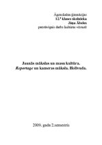 Referāts 'Jaunās mākslas un masu kultūra. "Reportage" un kameras māksla. Holivuda', 1.
