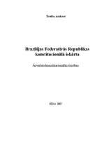 Referāts 'Brazīlijas Federatīvās Republikas konstitucionālā iekārta', 1.