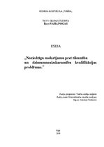 Eseja 'Noziedzīgu nodarījumu pret tikumību un dzimumneaizskaramību kvalifikācijas probl', 1.