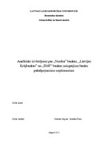 Konspekts 'Analītisks izvērtējums par "Nordea" bankas, "Latvijas Krājbankas" un "SMP" banka', 1.