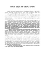 Eseja 'Jaunas idejas par labāku Eiropu', 1.