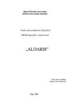 Referāts 'Uzņēmuma "Aldaris" mārketinga plāns', 1.