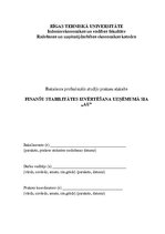 Prakses atskaite 'Finanšu stabilitātes izvērtēšana uzņēmumā SIA "AU"', 1.