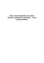 Eseja 'Ķīnas Tautas Republikas loma šķiru attiecību regulēšanā 20.gadsimtā - Votera teo', 1.