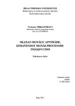 Diplomdarbs 'Skaņas signālu apstrāde', 1.