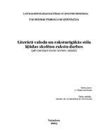 Referāts 'Literārā valoda un raksturīgākās stila kļūdas skolēnu rakstu darbos', 1.