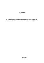 Referāts 'Vadības sistēmas procesi loģistikā', 1.
