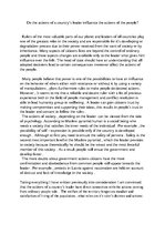 Eseja 'Do the actions of a country’s leader influence the actions of the people?', 1.