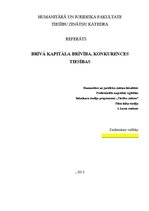 Referāts 'Brīvā kapitāla brīvība. Konkurences tiesības', 1.