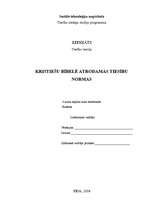 Referāts 'Kristiešu Bībelē atrodamās tiesību normas', 1.