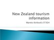 Prezentācija 'New Zealand Tourism Information', 1.