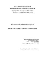 Konspekts 'Finanšu analīze', 1.