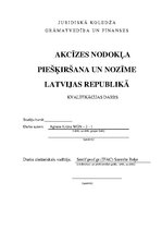 Referāts 'Akcīzes nodokļa piešķiršana un nozīme Latvijas Republikā', 1.