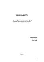 Biznesa plāns 'Biznesa plāns "Savvaļas orhideja"', 1.