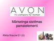 Prezentācija 'Mārketinga sistēmas pamatelementi uzņēmumā "Avon"', 1.