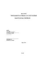 Referāts 'Testamenta forma un tās nozīme mantojuma tiesībās', 1.