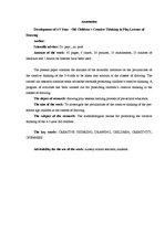 Diplomdarbs '4-5 gadus vecu bērnu radošās domāšanas attīstība vizuālās mākslas rotaļnodarbībā', 3.