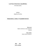 Referāts 'Pedagoga loma un kompetence', 1.
