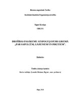 Referāts 'Drošības pasākumu atspoguļojums likumā „Par sapulcēm, gājieniem un piketiem”.', 1.
