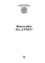 Biznesa plāns 'SIA "Lemes"', 1.