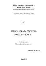 Konspekts 'Eiropa un ASV pēc Otrā pasaules kara', 1.