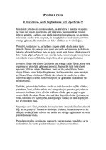 Eseja 'Literatūra - sevis izglītošana vai atpalicība', 1.