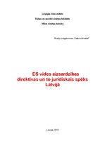 Konspekts 'ES vides aizsardzības direktīvas un to juridiskais spēks Latvijā', 1.
