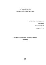 Referāts 'Cilvēka autonomija medicīnas ētikā', 1.